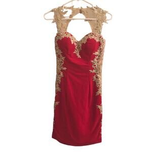 Let's Red Mini Prom Formal Dress Size XS